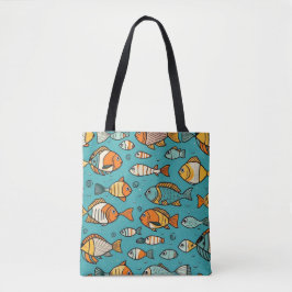 Bolsa Tote Ideias de presentes de padrão de peixe