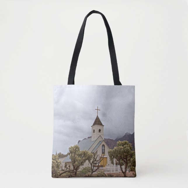 Bolsa Tote Igreja Elvis nas montanhas Superstition (Frente)