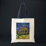Bolsa Tote Igreja em Auvers-sur-Oise por Vincent van Gogh<br><div class="desc">A Igreja em Auvers por Vincent van Gogh é uma pintura arquitetônica de apos impressionismo de arte vintage. Uma vista exterior de uma igreja com janelas de vidro manchadas e uma figura caminhando em direção à Capela ao longo de um caminho de pedra. Sobre o artista: Vincent Willem van Gogh...</div>
