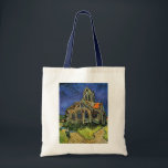 Bolsa Tote Igreja em Auvers-sur-Oise por Vincent van Gogh<br><div class="desc">A Igreja em Auvers por Vincent van Gogh é uma pintura arquitetônica de apos impressionismo de arte vintage. Uma vista exterior de uma igreja com janelas de vidro manchadas e uma figura caminhando em direção à Capela ao longo de um caminho de pedra. Sobre o artista: Vincent Willem van Gogh...</div>