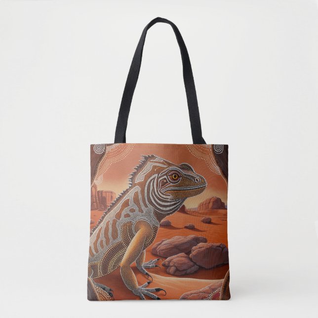 Bolsa Tote Iguana aborígene australiana (Frente)