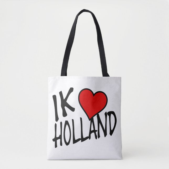 Bolsa Tote Ik Heart Holland bk em wt stcnt (Frente)