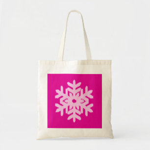 Bolsa Tote Ikat Snowflake - Fuchsia e rosa-gelo