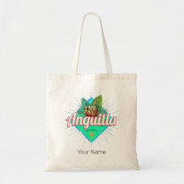 Bolsa Tote Ilha da Vintagem do Caribe de Anguila Retro Vacina