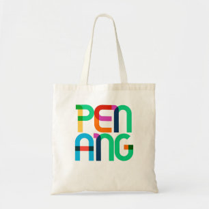 Bolsa Tote Ilha de Penang Malásia Letras de Arte Pop