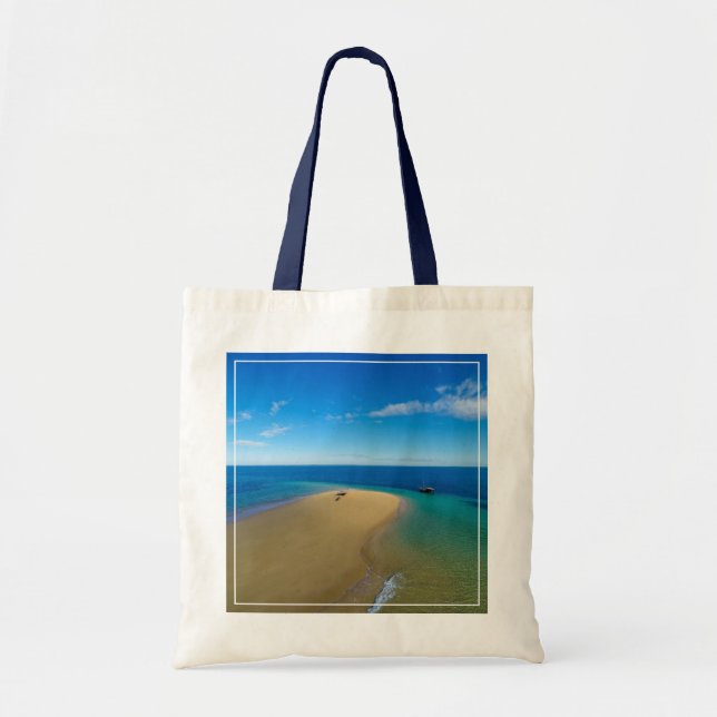 Bolsa Tote Ilha do Ibo do bar e do Dhow | de areia, (Frente)