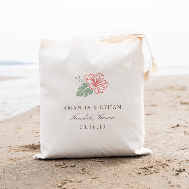 Bolsa Tote Ilha Hibiscus Destino Casamento Favor (Criador carregado)
