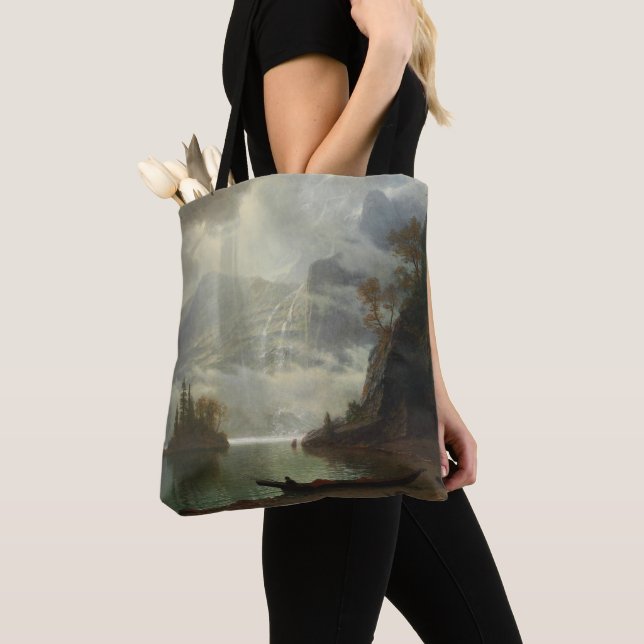 Bolsa Tote Ilha no lago (óleo em canvas) (Close Up)