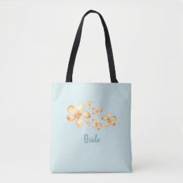 Bolsa Tote Ilha Plumeria Watercolor Bridal