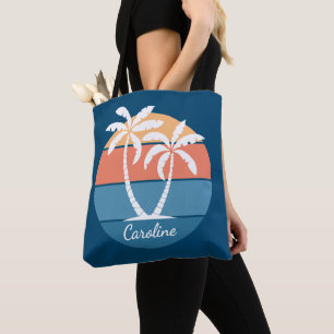 Bolsa Tote Ilha Tropical Costeira Arte Sunset