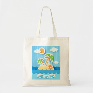 Bolsa Tote Ilha tropical, saco
