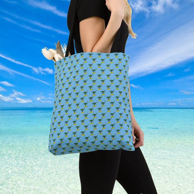 Bolsa Tote Ilhas com Design Palm Trees. Senhoras (Criador carregado)