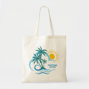 Bolsa Tote Ilhas Tropicais de Nome e Texto Personalizado