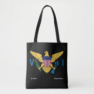 Bolsa Tote Ilhas Virgens dos EUA Flag USVI Rua. Croix Tropica
