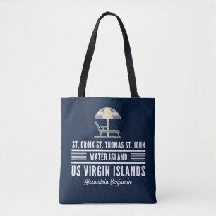 Bolsa Tote Ilhas Virgens dos EUA USVI Caribe Personalizar