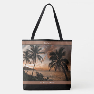 Bolsa Tote Ilhas Virgens Sunset USVI Personalização Tropical