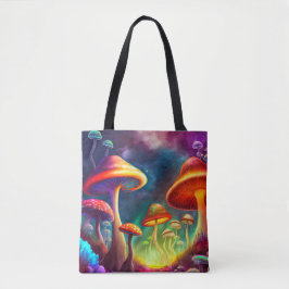 Bolsa Tote Iluminando Cogumelos Selvagens