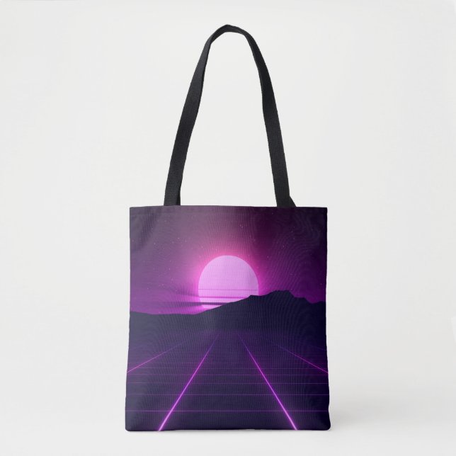 Bolsa Tote Ilusão de Fundo Retroativo 80s com elementos 3D (Frente)