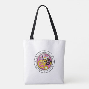 Bolsa Tote Ilusão de Relógio Visível Arte Rosa