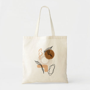 Bolsa Tote Ilustração Abstrata Boêmia, Tons Terrosos