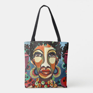 Bolsa Tote Ilustração africana vibrante corajosa da arte da