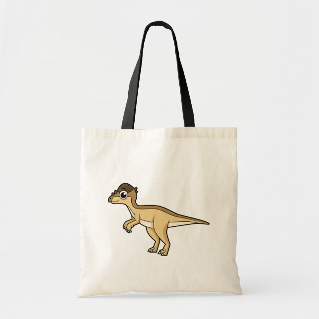 Bolsa Tote Ilustração Bela De Um Dinossauro Paquicefalossauro (Frente)