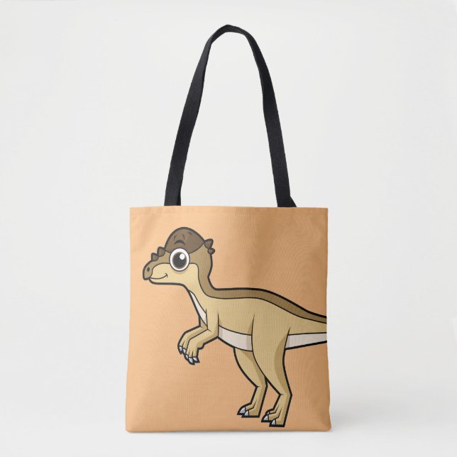 Bolsa Tote Ilustração Bela De Um Dinossauro Paquicefalossauro (Frente)