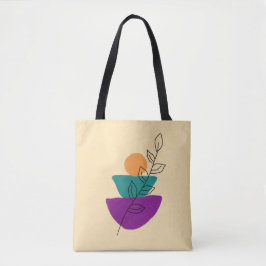 Bolsa Tote Ilustração boho de folhas