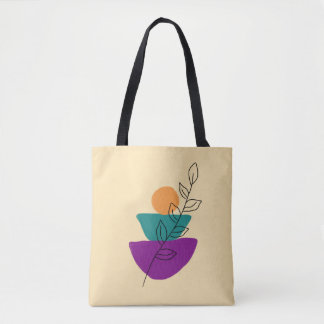 Bolsa Tote Ilustração boho de folhas
