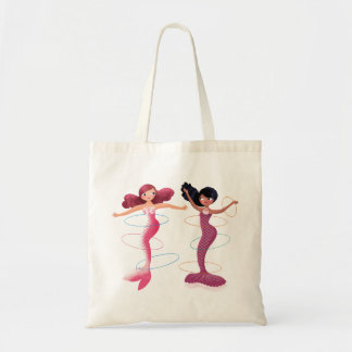 Bolsa Tote Ilustração bonito do dia das sereias na praia