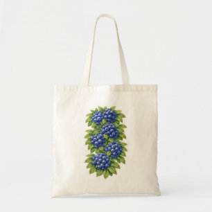 Bolsa Tote Ilustração Botânica de Mirtilo