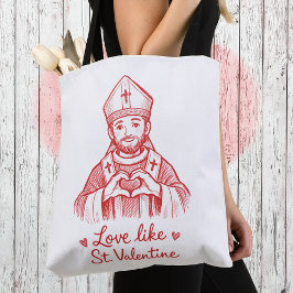 Bolsa Tote Ilustração Católica de São Valentim Amor