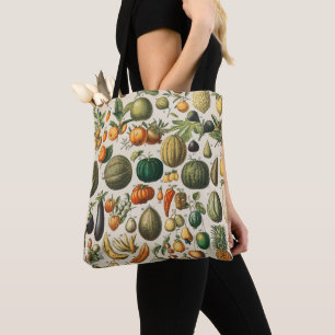 Bolsa Tote Ilustração Científica Botânica Vegetal fruta