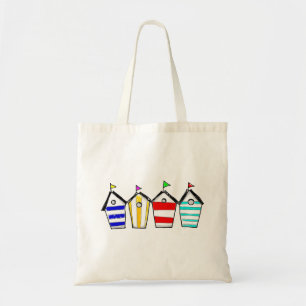 Bolsa Tote Ilustração Colorida de Cabana de Praia