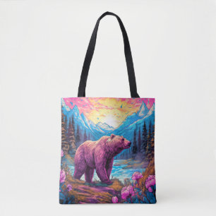 Bolsa Tote Ilustração Colorida Vintage ao Ar Livre