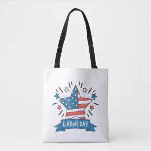 Bolsa Tote Ilustração Criativa do Dia do Trabalho Americano