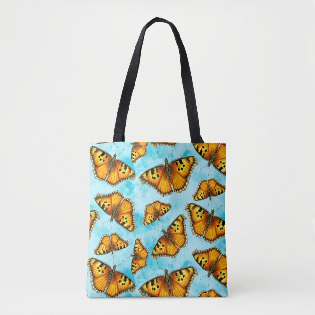 Bolsa Tote Ilustração da Borboleta TortoisesInferno da Califó (Frente)