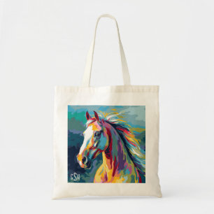 Bolsa Tote Ilustração da Cabeça de Cavalo das Aquarelas