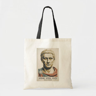 Bolsa Tote Ilustração da Citação de Júlio César do Império Ro