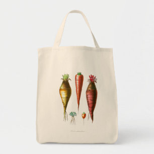 Bolsa Tote ilustração da comida de vintage da cenoura do país