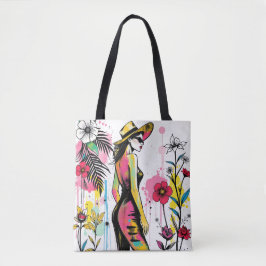 Bolsa Tote Ilustração da Galeria de Arte de Rua Citrus Teal �