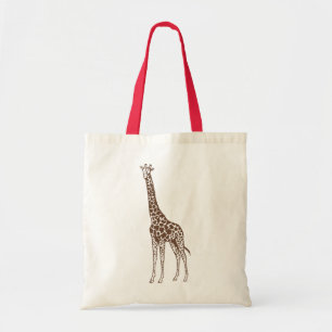 Bolsa Tote Ilustração da Girafa Castanha-Bonita