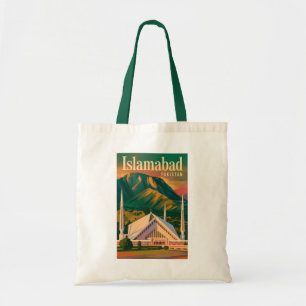 Bolsa Tote Ilustração da Mesquita Faisal Islamabad Paquistão