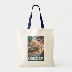 Bolsa Tote Ilustração da Orla de Charleston Carolina do Sul