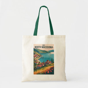 Bolsa Tote Ilustração da paisagem urbana da Macedônia do Nort
