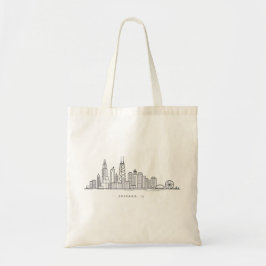 Bolsa Tote Ilustração da paisagem urbana de Chicago IL