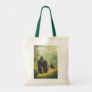 Bolsa Tote Ilustração da República do Congo Viagem Arte