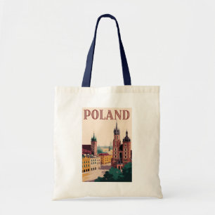 Bolsa Tote Ilustração da Silhueta da Polônia Arte de Viagem V
