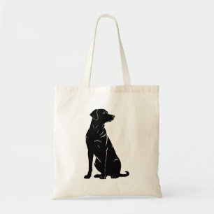 Bolsa Tote Ilustração da silhueta labradora preta