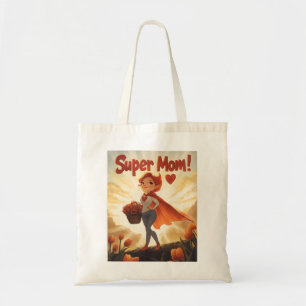 Bolsa Tote Ilustração da Super Mãe